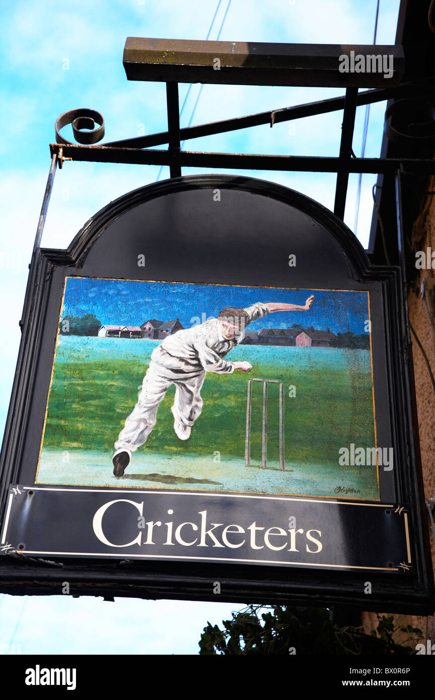 Cricketers pub sign Stock Photo