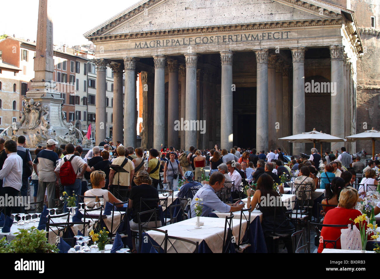 restaurant on Piazza delle Rotanda in front of the pantheon in Rome, Roma, Italy Stock Photo