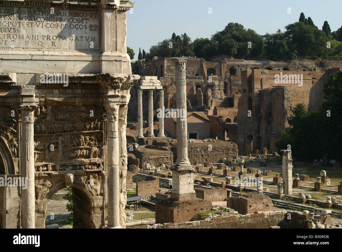 roman ruins in the center of ancient rome - Forum Romanum in Rome, Roma ...