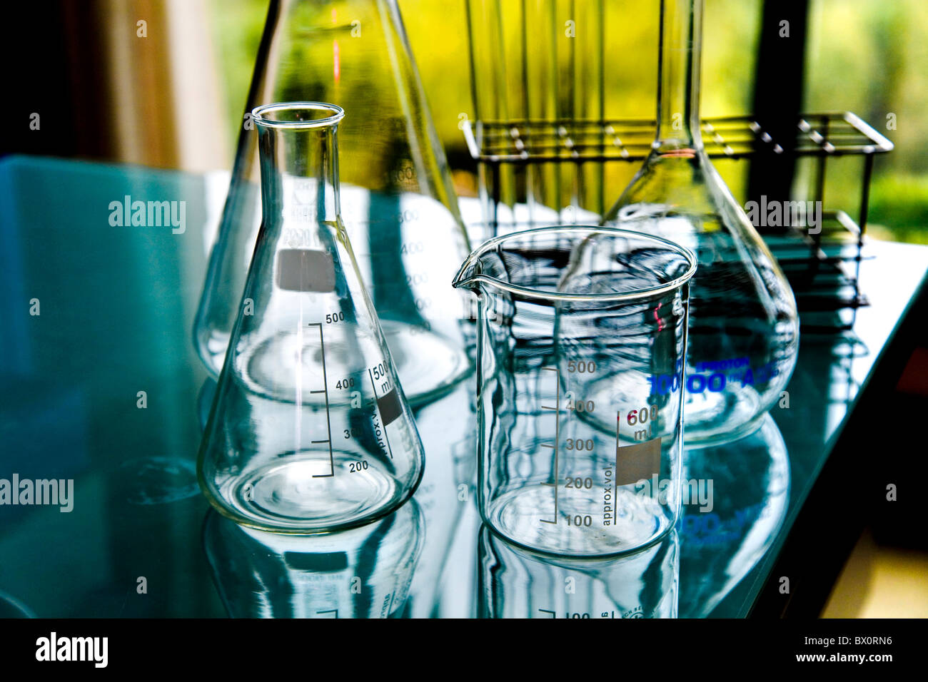 vase and flask in laboratory Stock Photo Alamy