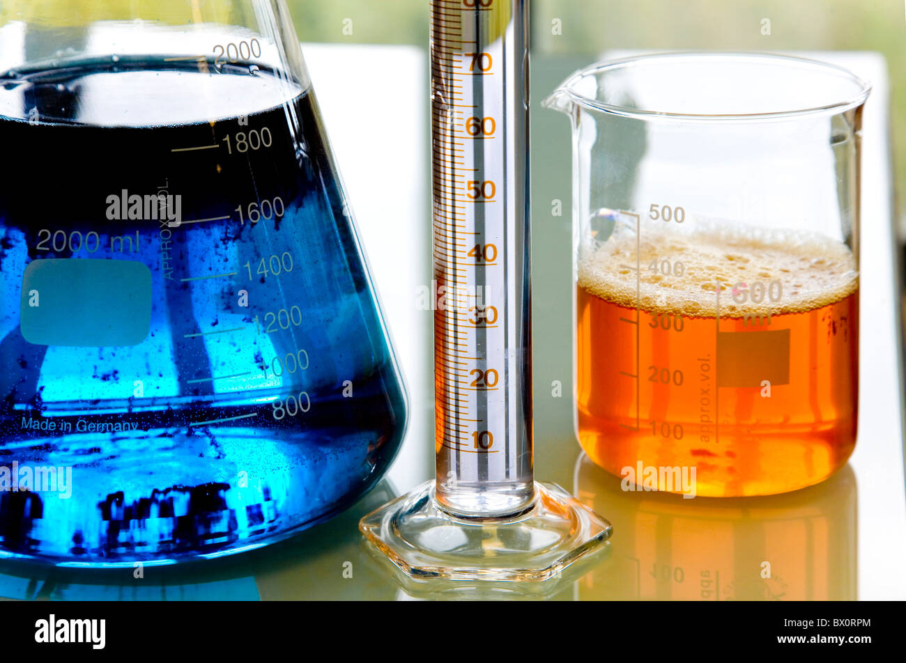 vase and flask in laboratory Stock Photo Alamy