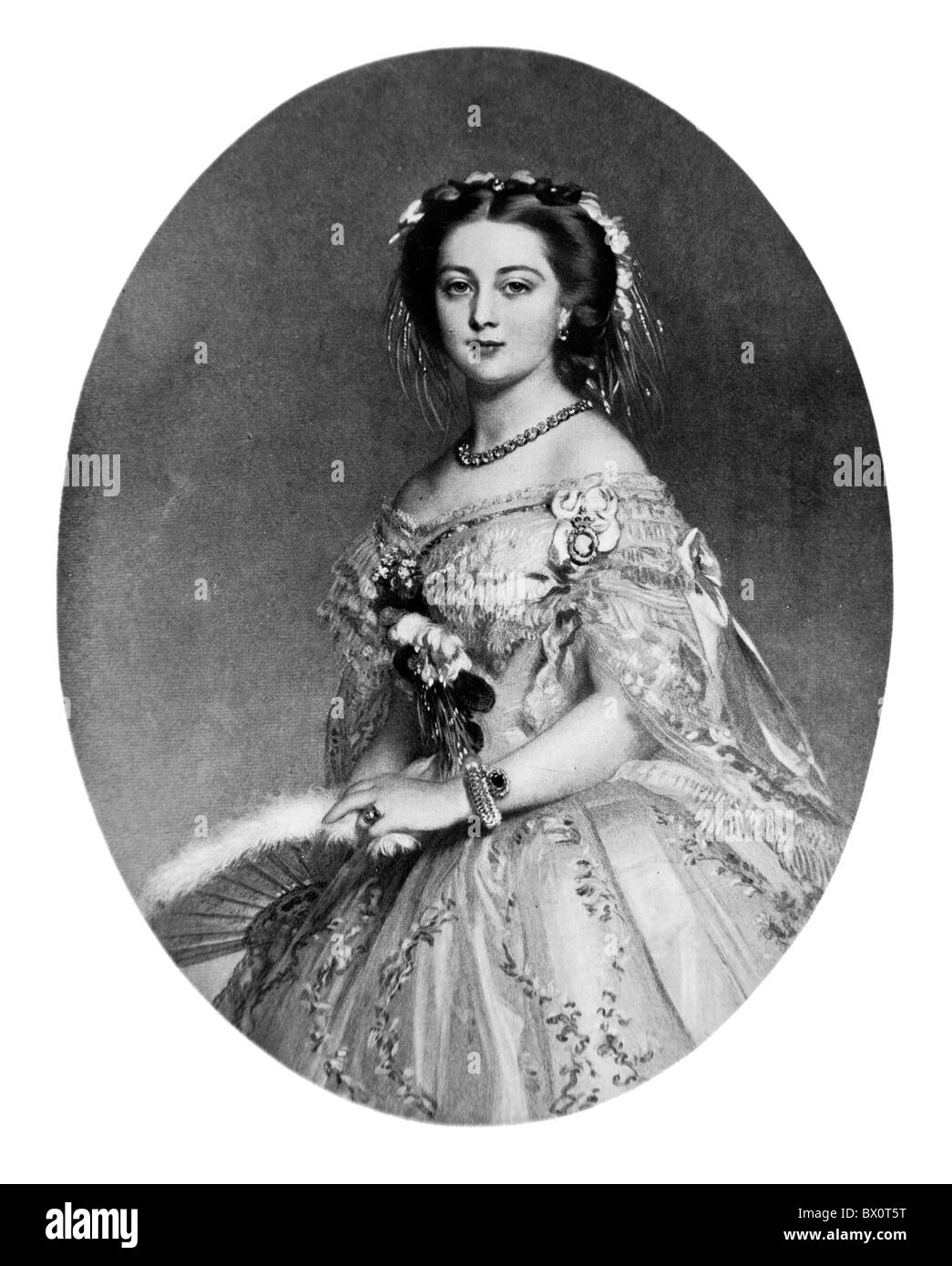 Portrait of Victoria as Princess Royal before becoming queen, Painting by Franz Winterhalter Stock Photo