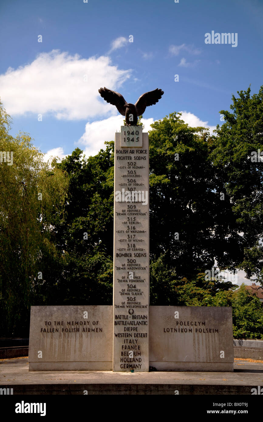 Polish War Memorial, South Ruislip, Hillingdon, London. Commemorates all Polish airmen involved in World War 2. Stock Photo