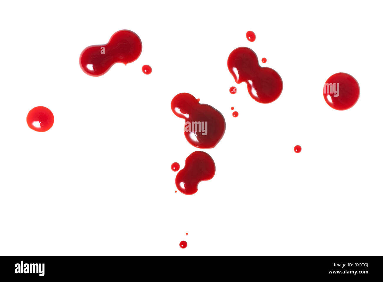 drop of blood isolated on white background close up Stock Photo Alamy