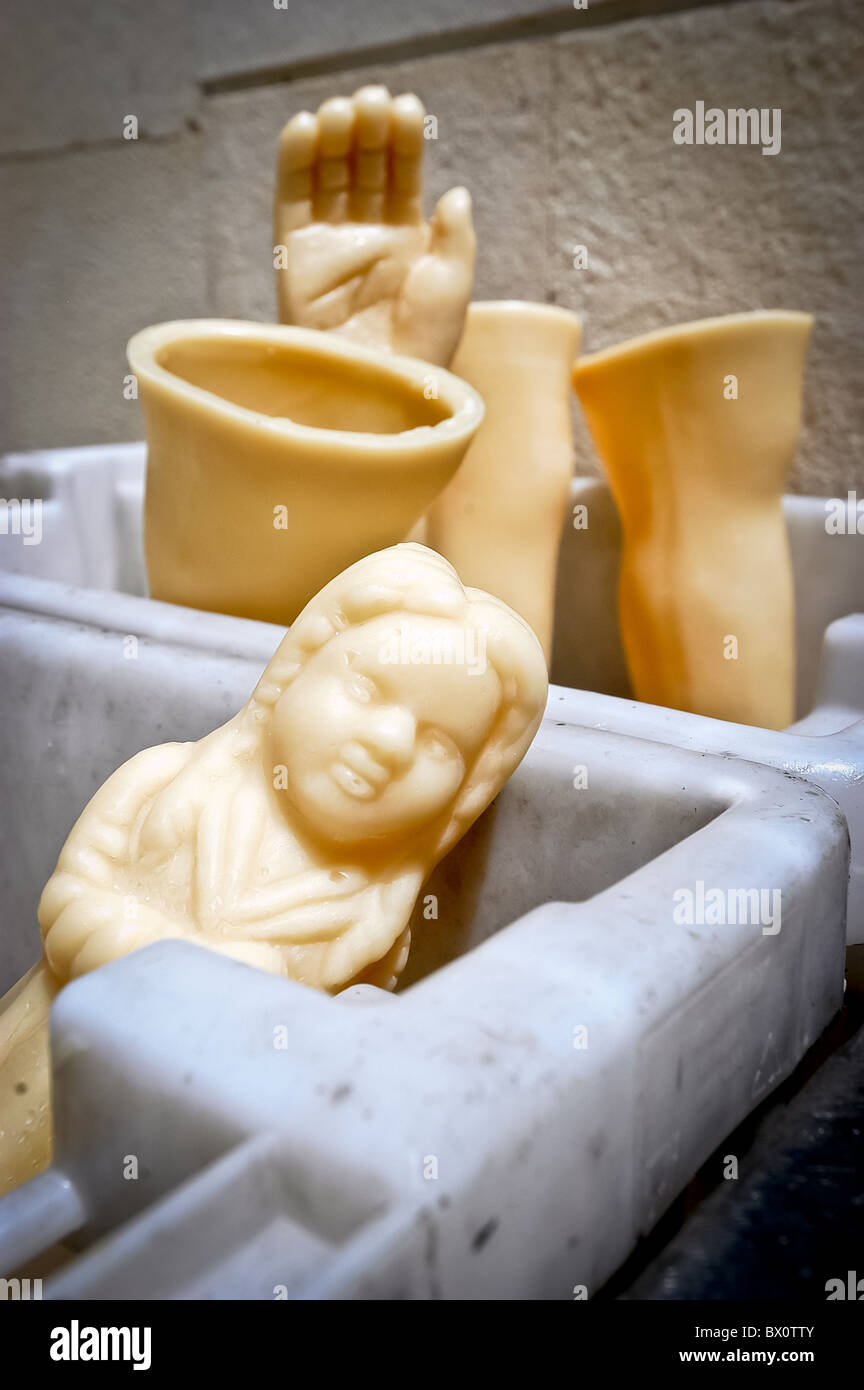 Wax figures and body parts at Fatima, Portugal Stock Photo Alamy