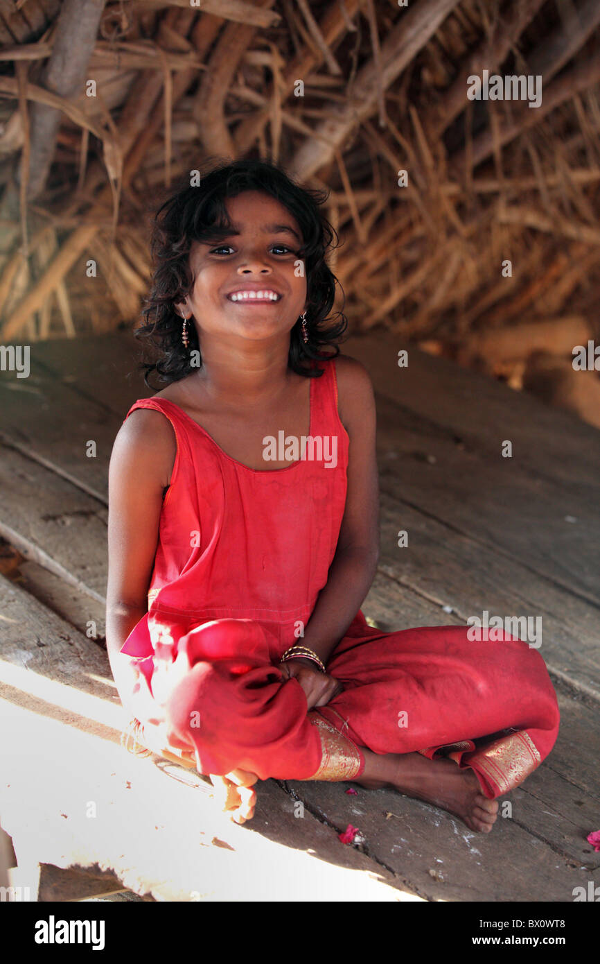cute girl Andhra Pradesh South India Stock Photo - Alamy