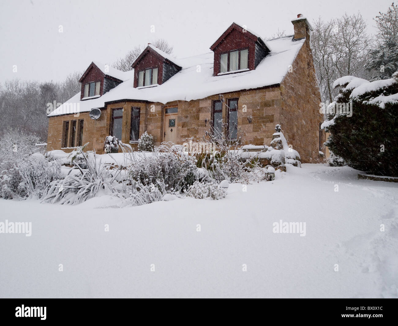 House in Winter, Fife, Scotland Stock Photo Alamy