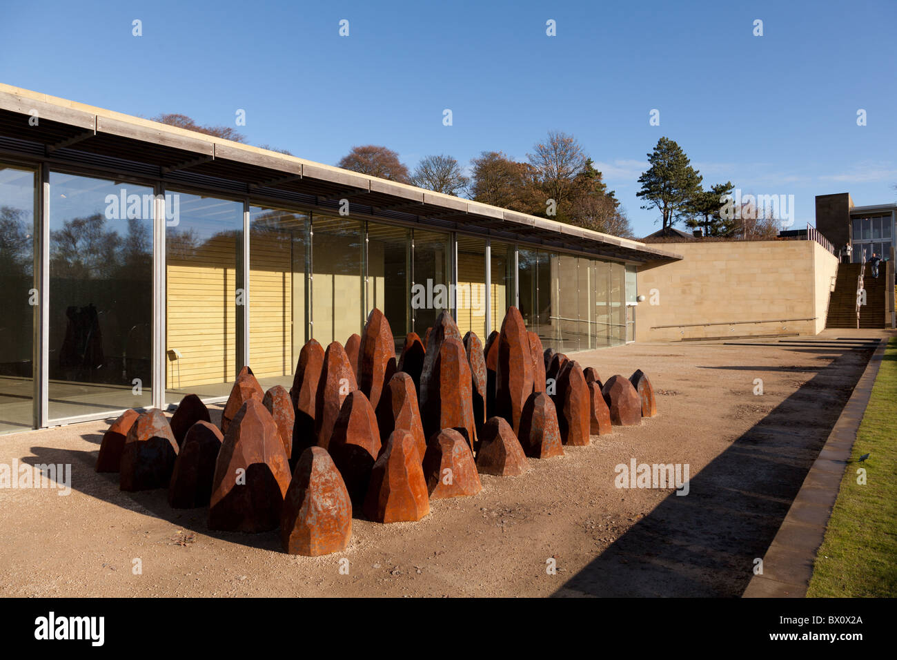Sculpture by David Nash outside the Underground Gallery at Yorkshire