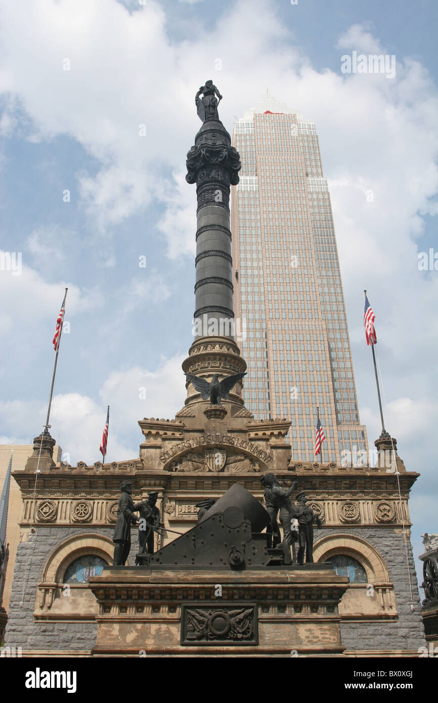 Cuyahoga County Soldiers and Sailors Monument. Cleveland, Ohio, USA. Stock Photo