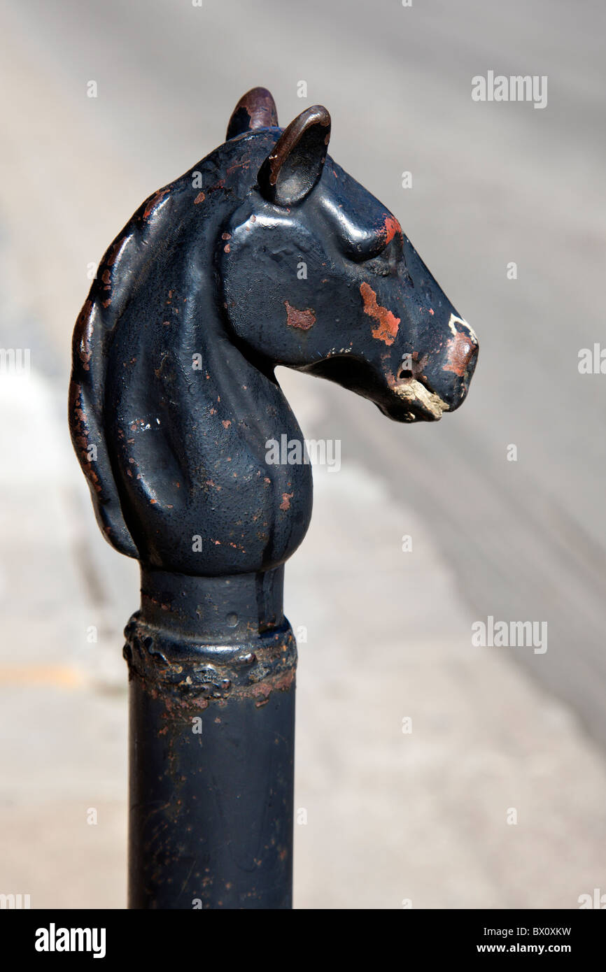 Metal horse post Stock Photo Alamy