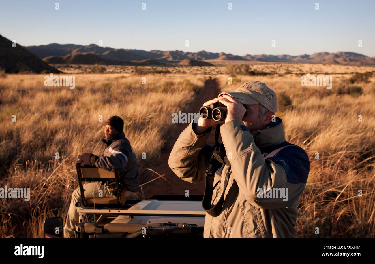 Game ranger and tracker at the Tswalu reserve in the Kalahari, South Africa’s largest Private Game Reserve. Stock Photo