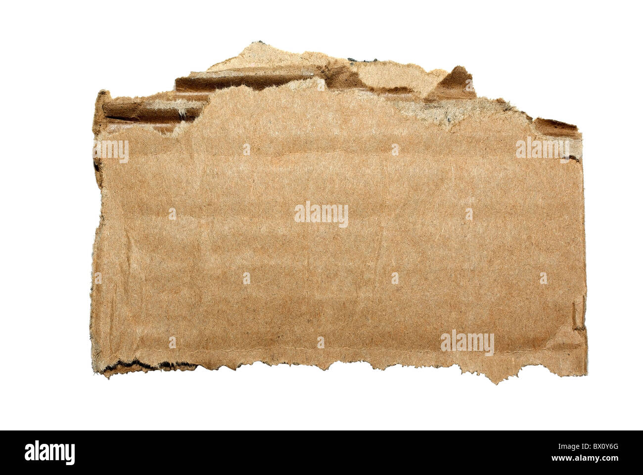 Cardboard part isolated on the white background. Stock Photo