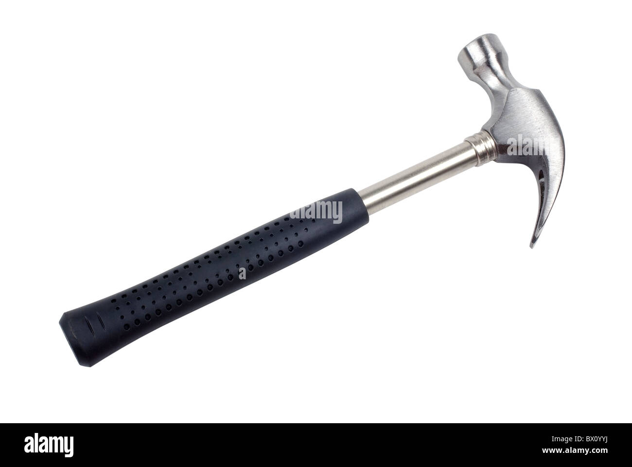 New modern hammer isolated on white background. Clipping path. Stock Photo