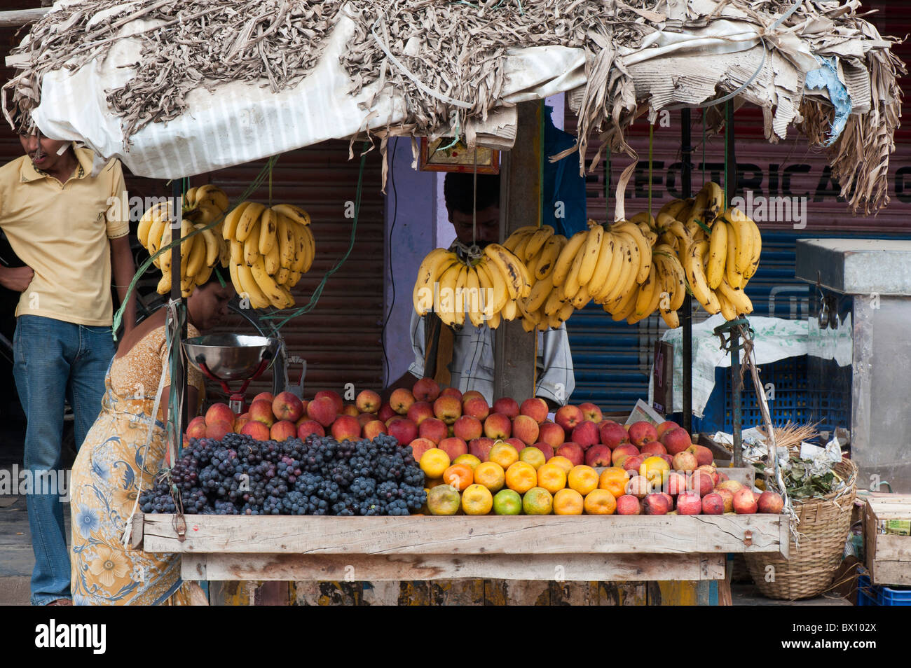 Carts selling fruit in an Indian town. Andhra Pradesh, India Stock Photo