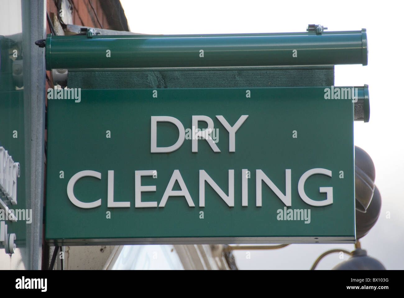 Dry cleaning sign, UK Stock Photo