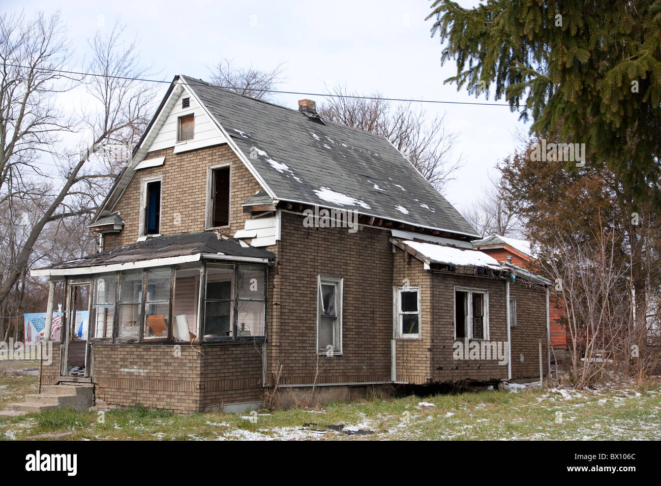 Vacant private dwelling Flint  Michigan USA Stock Photo