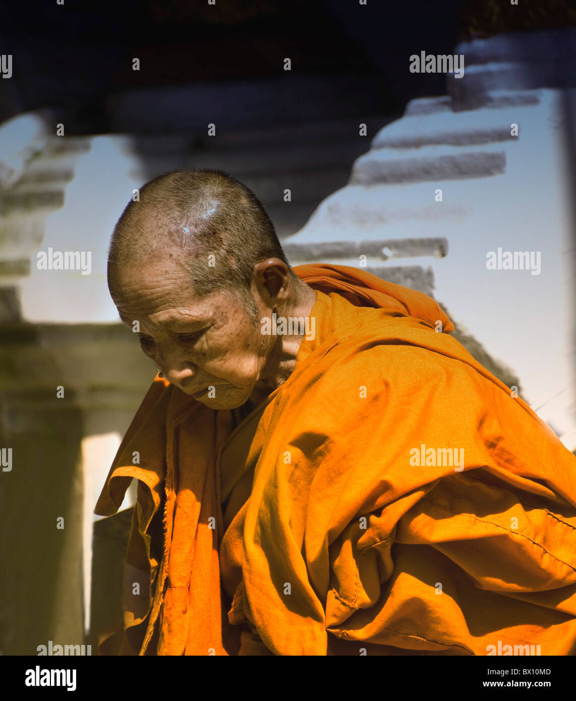 old Buddhist monk Stock Photo