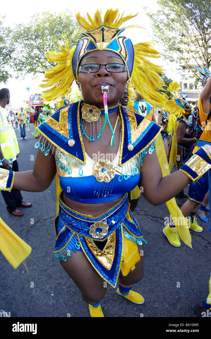 West Indian Woman  In Costume At The Notting Hill Carnival London UK Stock Photo