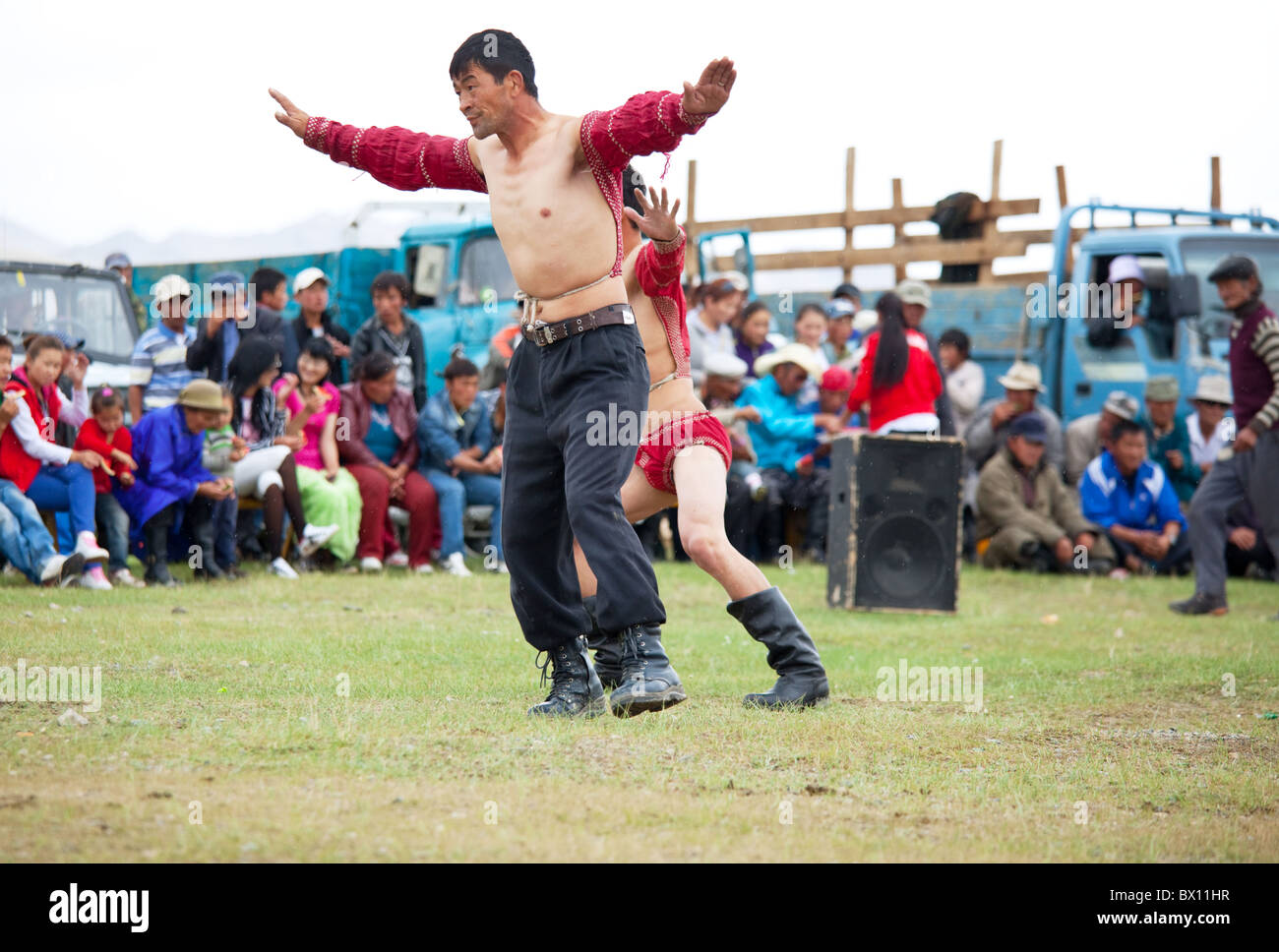 MOON SUM, MONGOLIA - JULY 25: traditional mongolian fighting festival