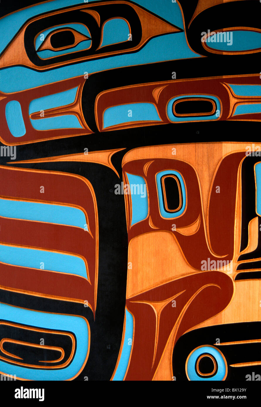 art culture Indian Native American Art Pacific Northwest painting skill USA America United States Washingt Stock Photo