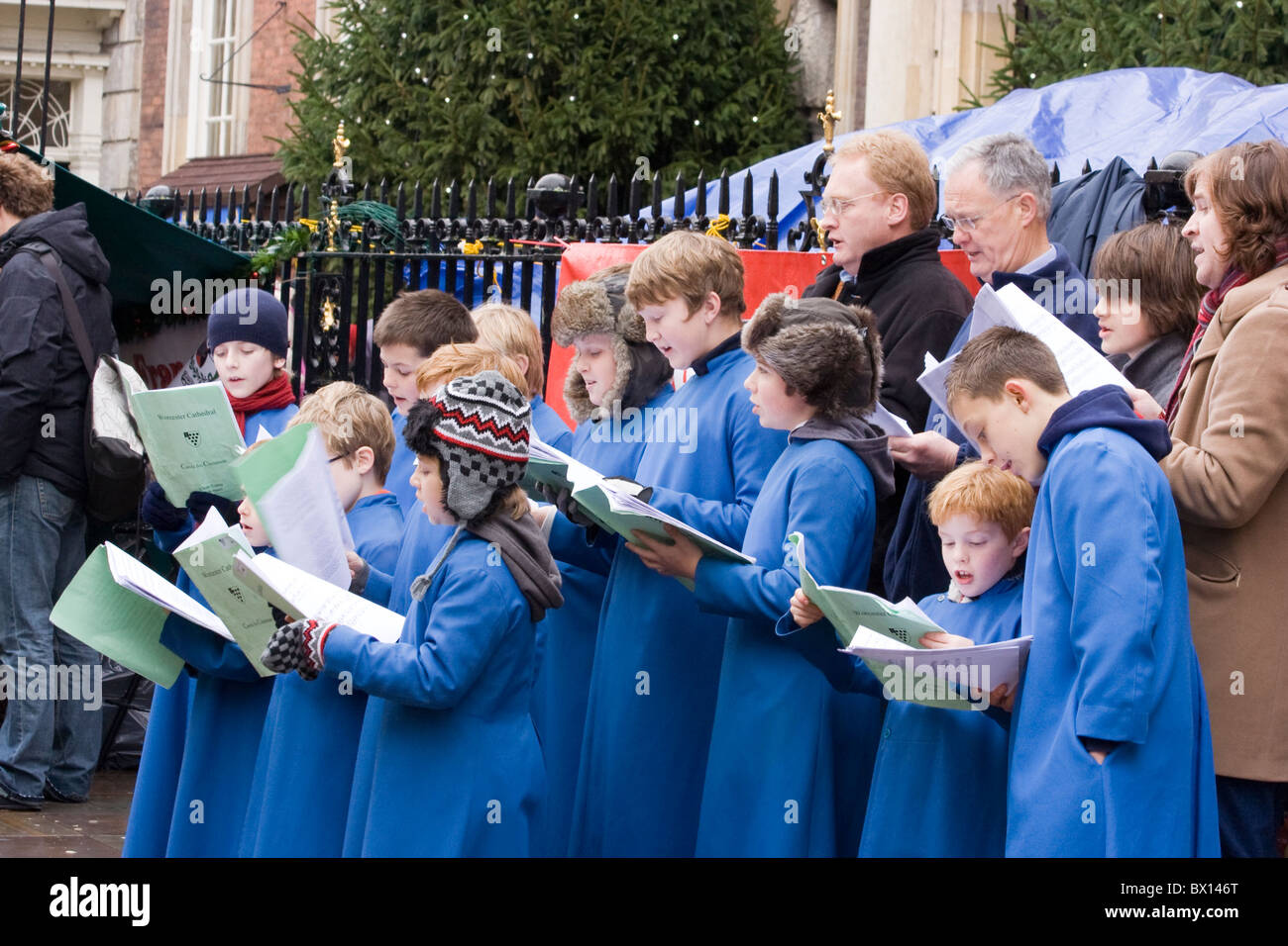 Carol singers at Worcester Victorian Christmas Fayre, December 2010 Stock Photo