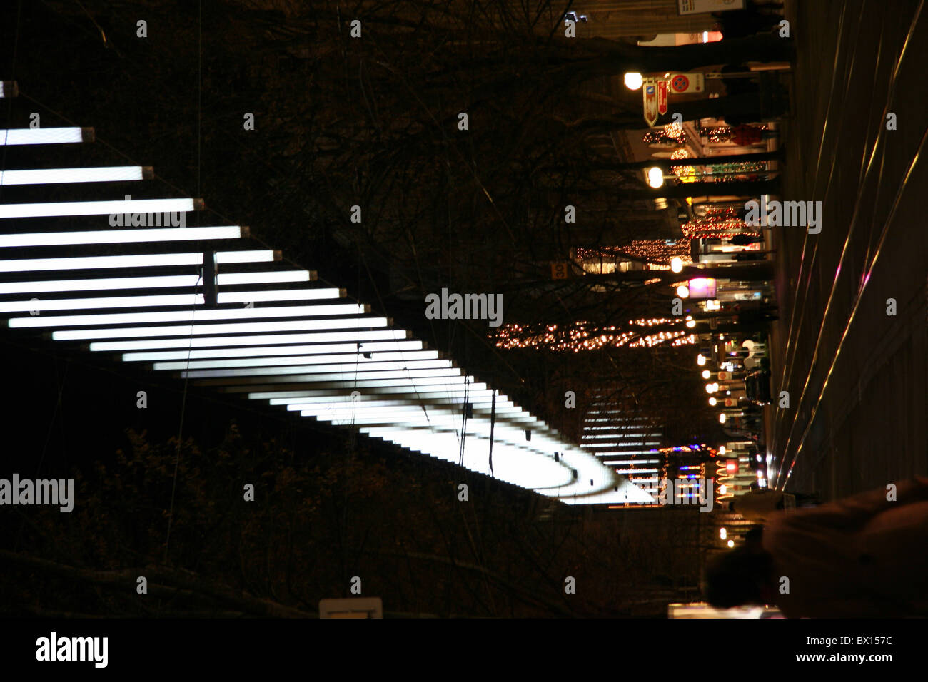 Zurich town city Christmas Bahnhofstrasse at night night business trades stores shopping person lighting Stock Photo