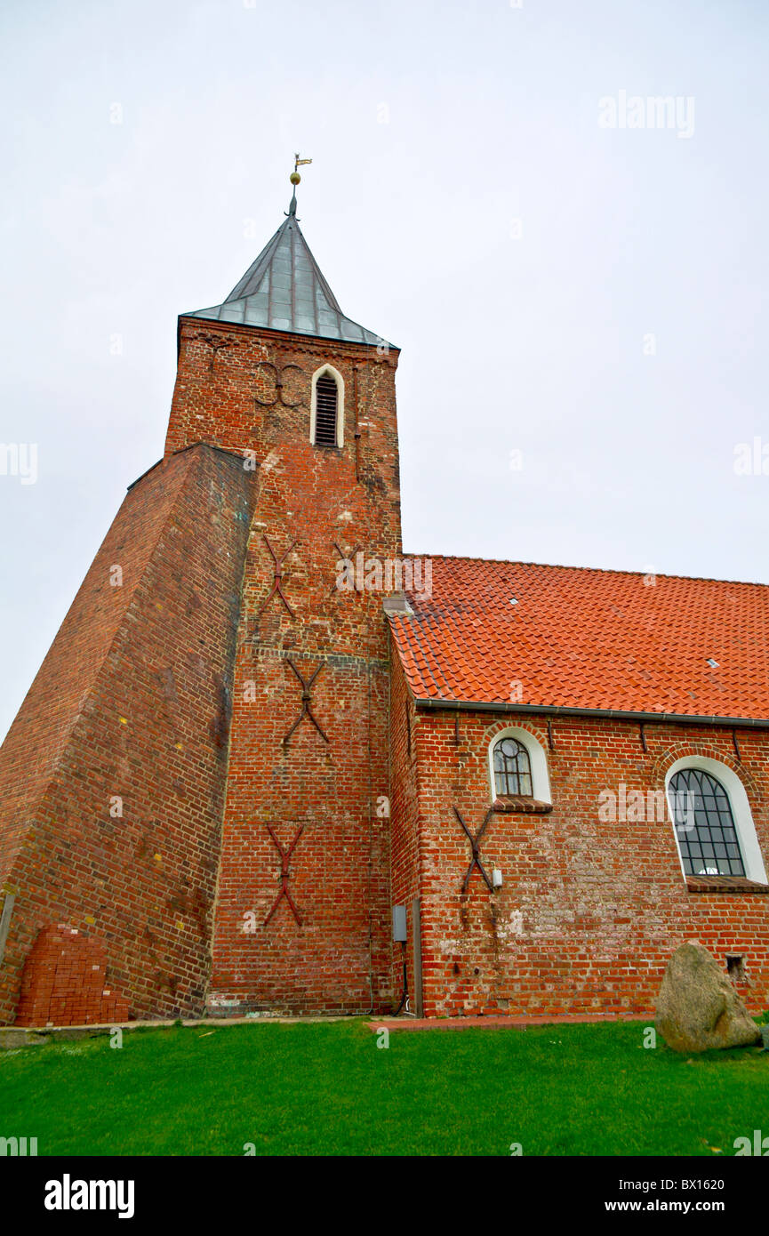 Kirche in Westerhever, Eiderstedt; Church in Westerhever, Northern Germany Stock Photo