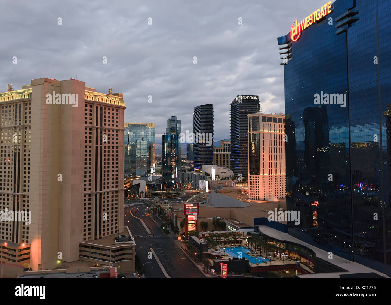Las Vegas skyline at twilight. Stock Photo
