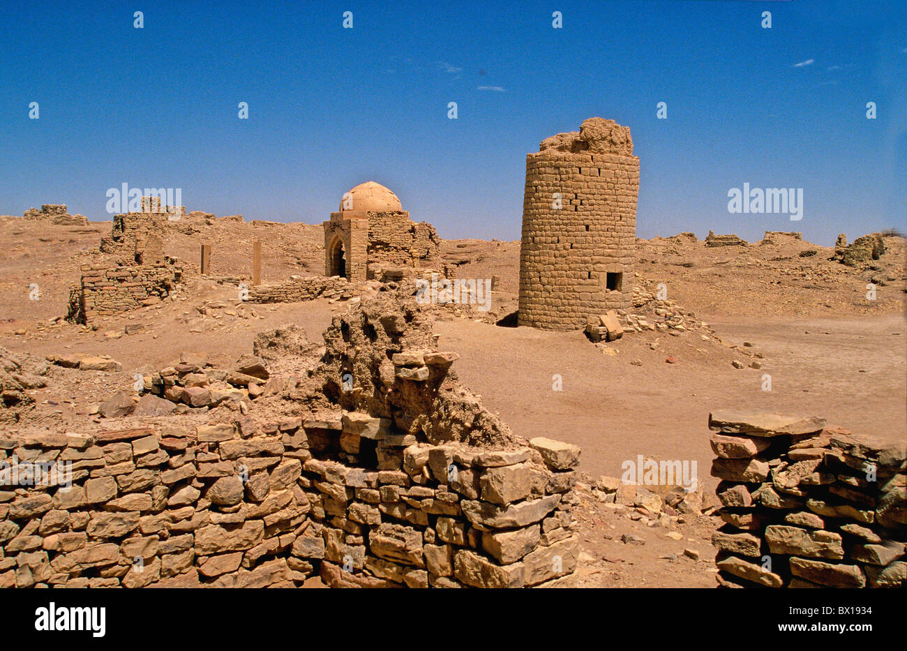 archaeological Site 500-150 Before Christ temple Nacra God Barakish North-east Yemen Arabia Orient Stock Photo