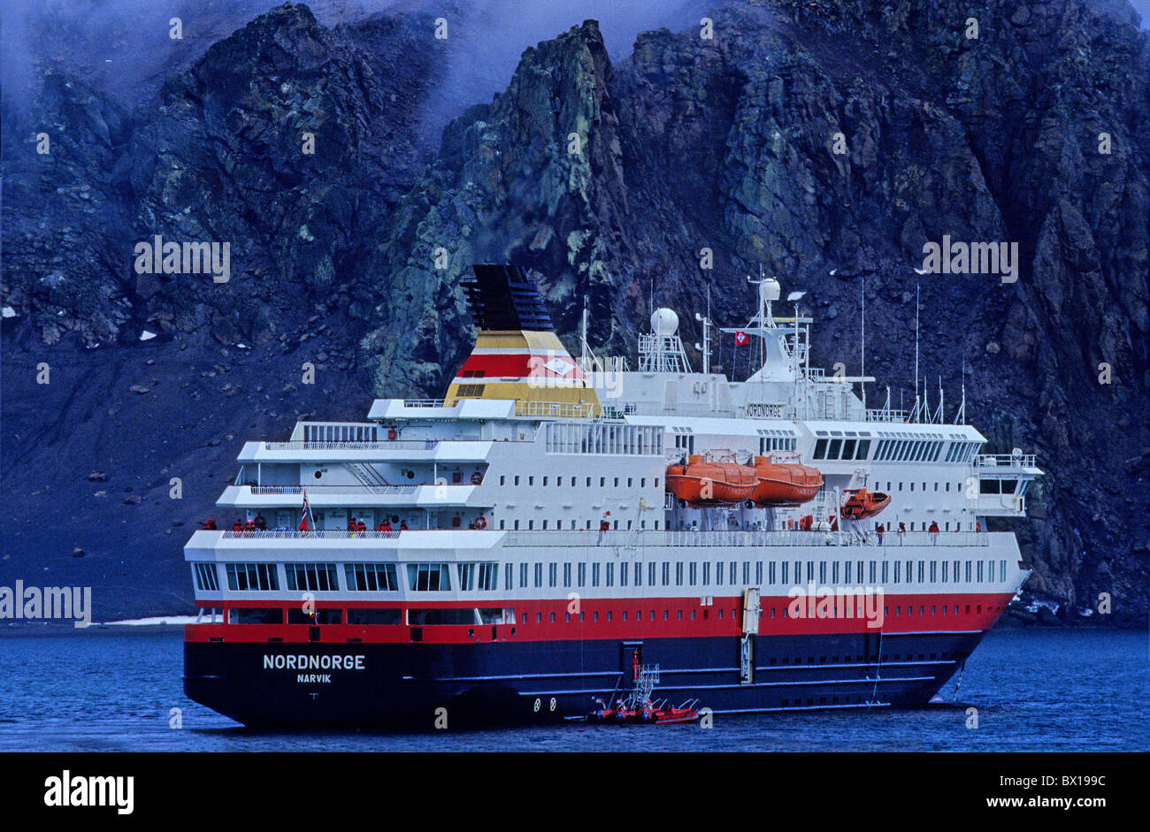 Antarctic Antarctic Peninsula Deception Island MS Nordnorge Whaler´s Bay travel ship cruiser cruise line ic Stock Photo