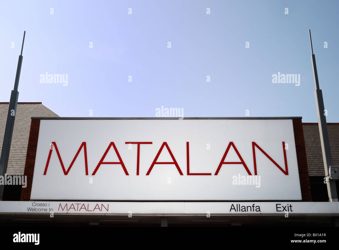 Sign above Matalan clothing store, Ystwyth Retail Park, Aberystwyth, Wales Stock Photo