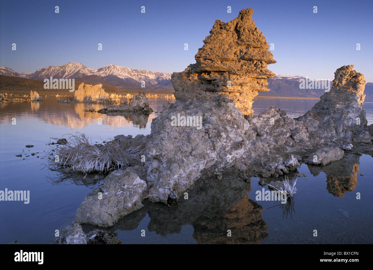 California Mono Lake State Reserve near town Lee Vining Tuff Formations USA America United States landscape Stock Photo