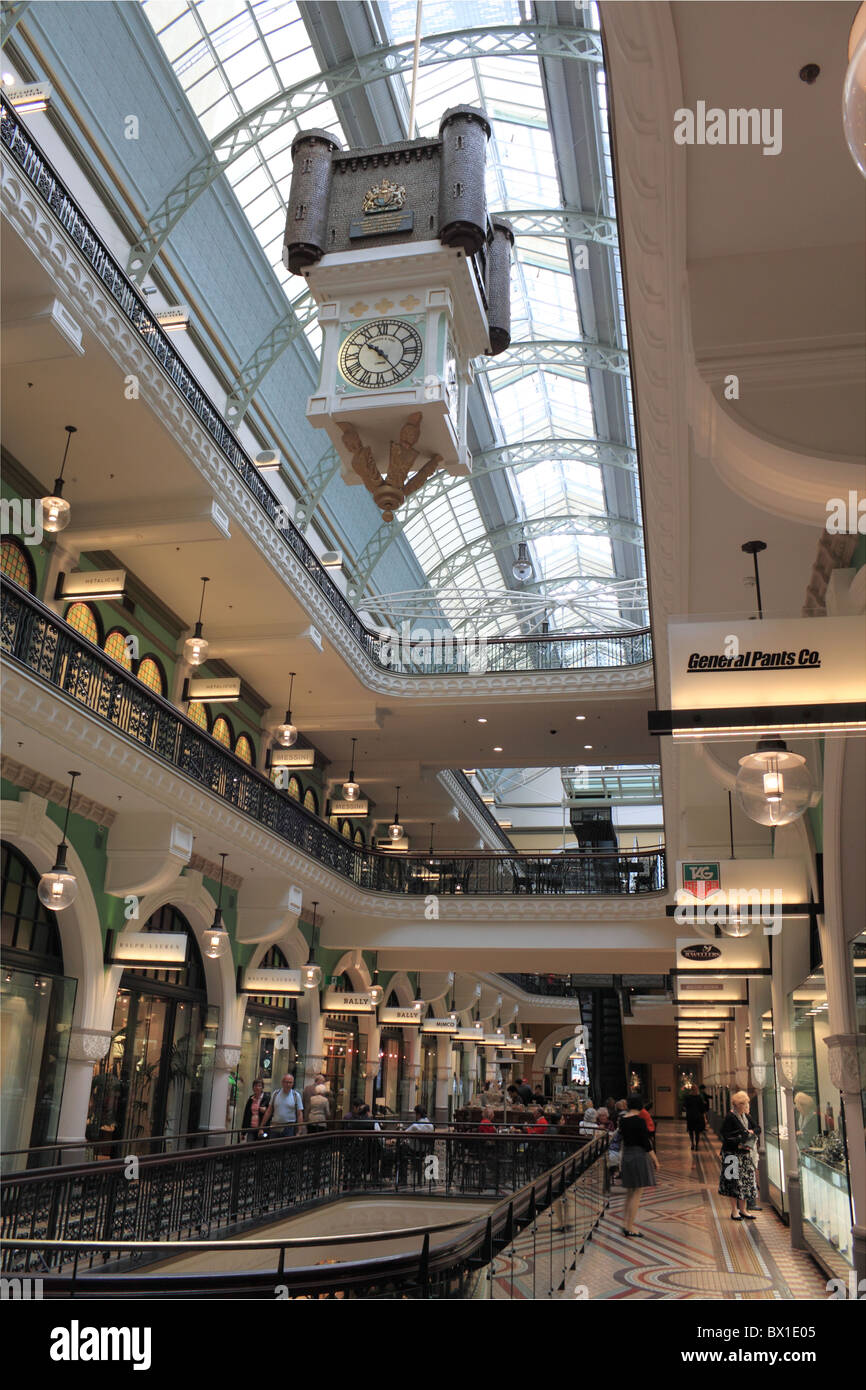 Upmarket luxury shopping arcade at Queen Victoria Building,