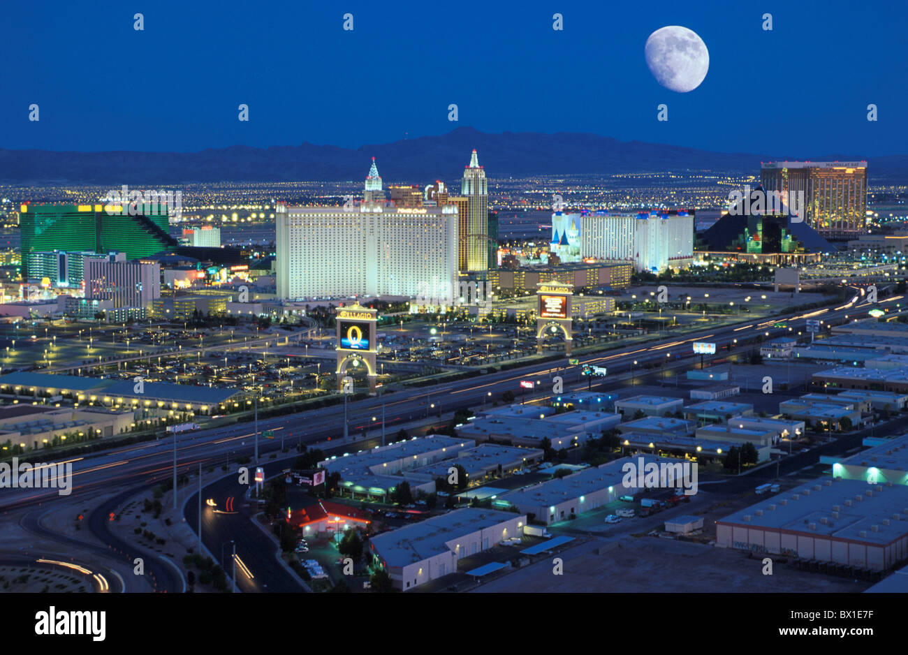 Las Vegas Strip USA America United States night overview North America  Stock Photo - Alamy