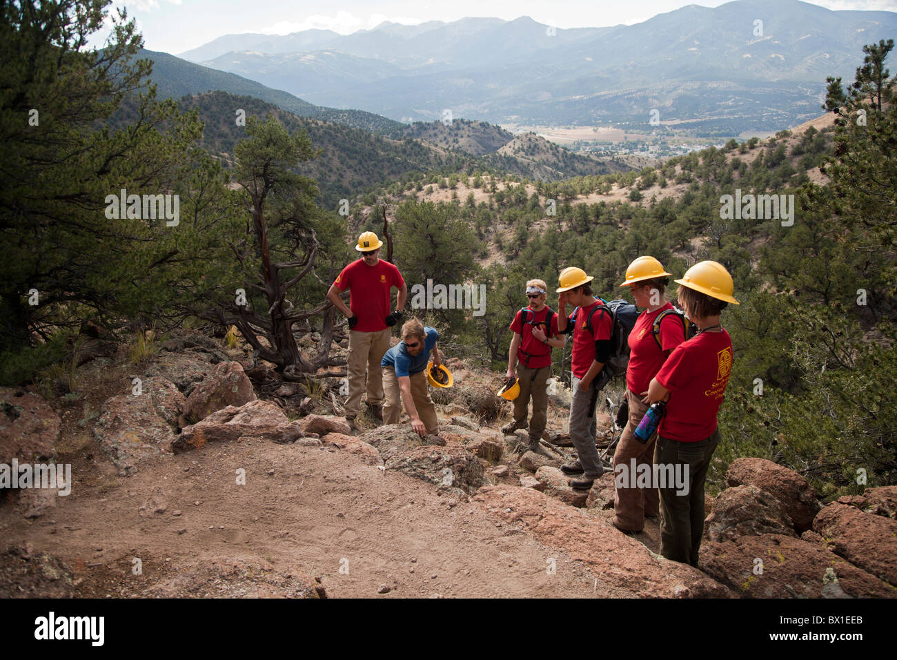 Construction of Mountain Bike Trail Stock Photo Alamy