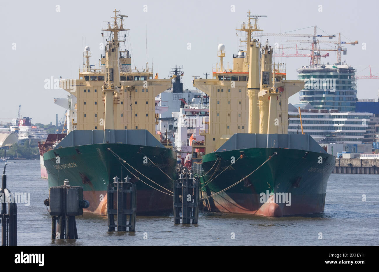 Economical crisis at Hamburg harbor, Germany Stock Photo