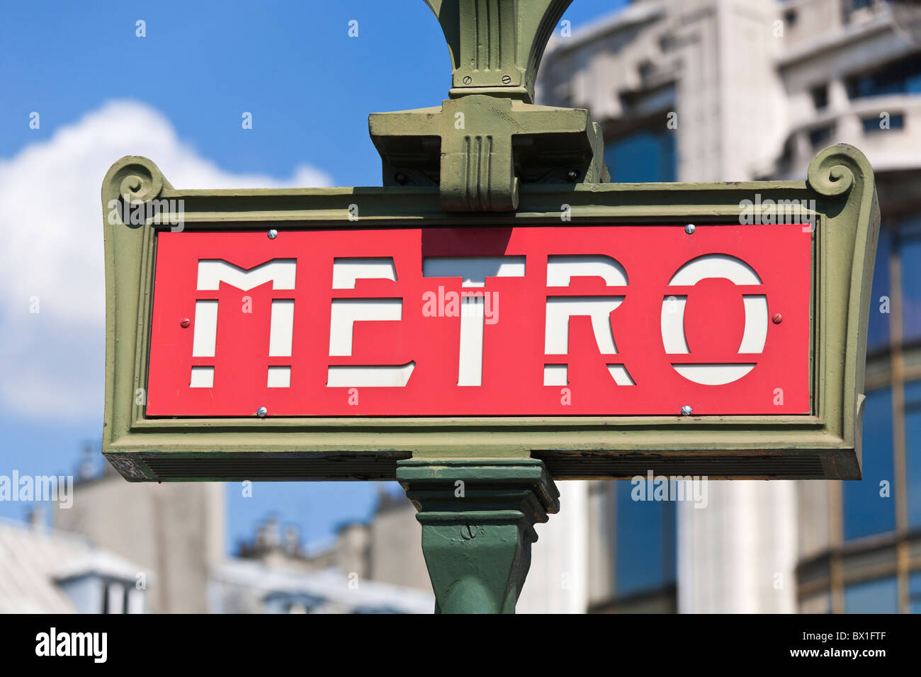 Metro sign Paris France Stock Photo