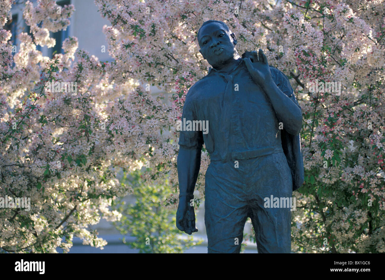Illinois Martin Luther King Statue Route 66 Springfield USA America United States Stock Photo