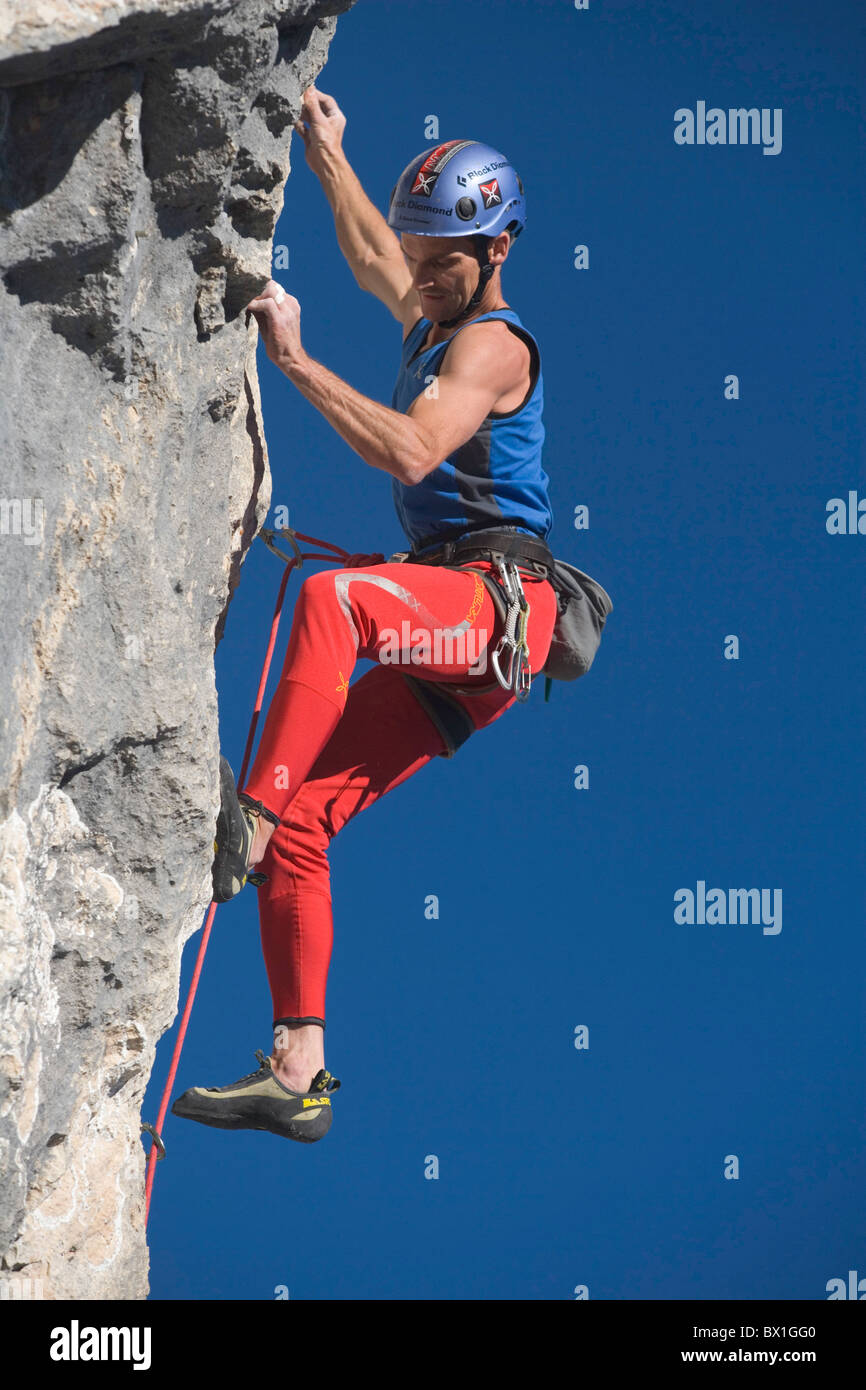 Climbing man Free climbing cliff wall sports Schertlepfeiler