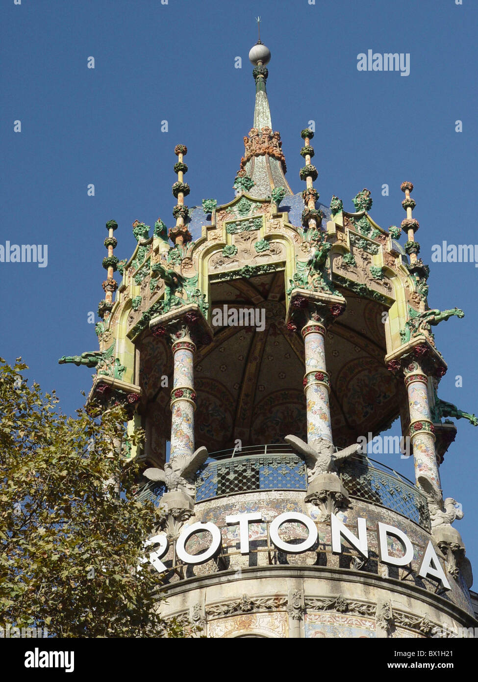 architecture Barcelona colored roof dome mosaic Spain Europe Stock Photo