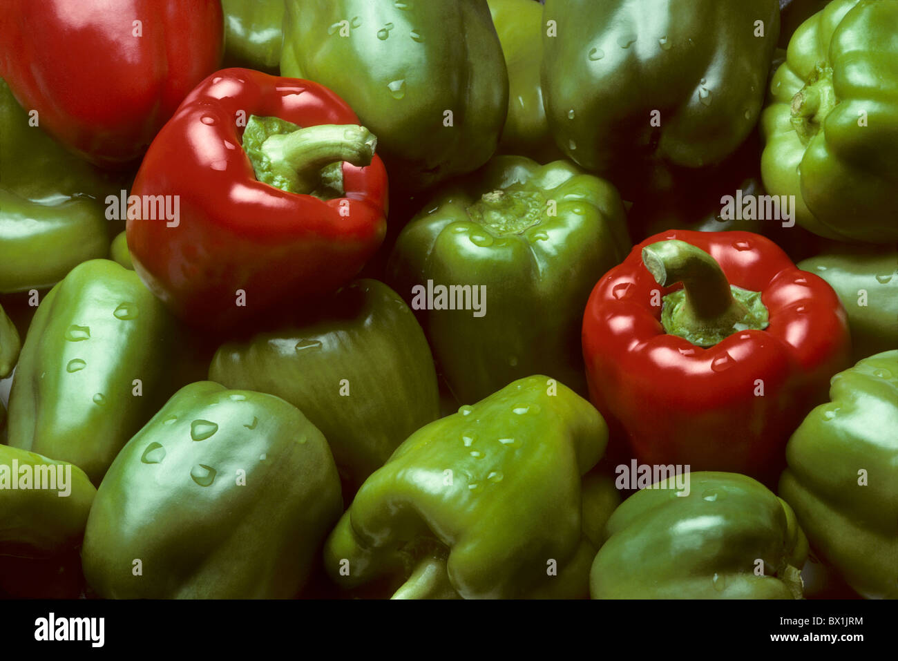 Green and red Bell peppers filling the frame Stock Photo - Alamy