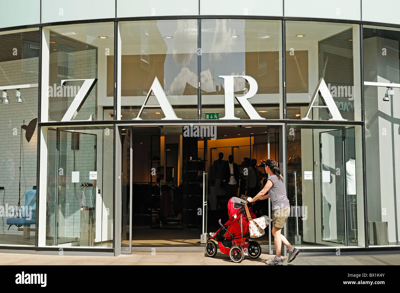 Valencia People shopping outside Zara store Spain Europe street