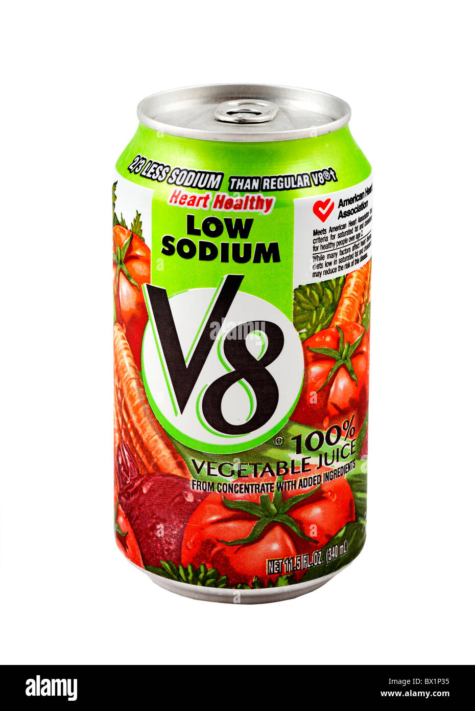 Can of Low Sodium V8 Vegetable Juice, USA Stock Photo