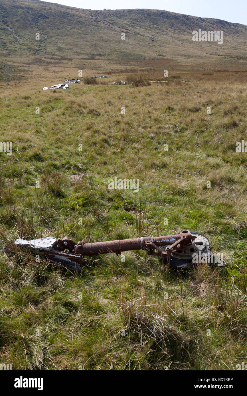 Wreckage of two Sabre jets on Ashop moor below the plateau of Kinder ...