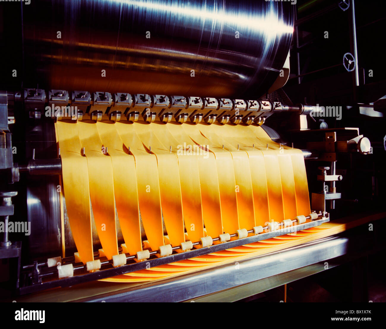 Food Processing, Cheese Slices Stock Photo Alamy