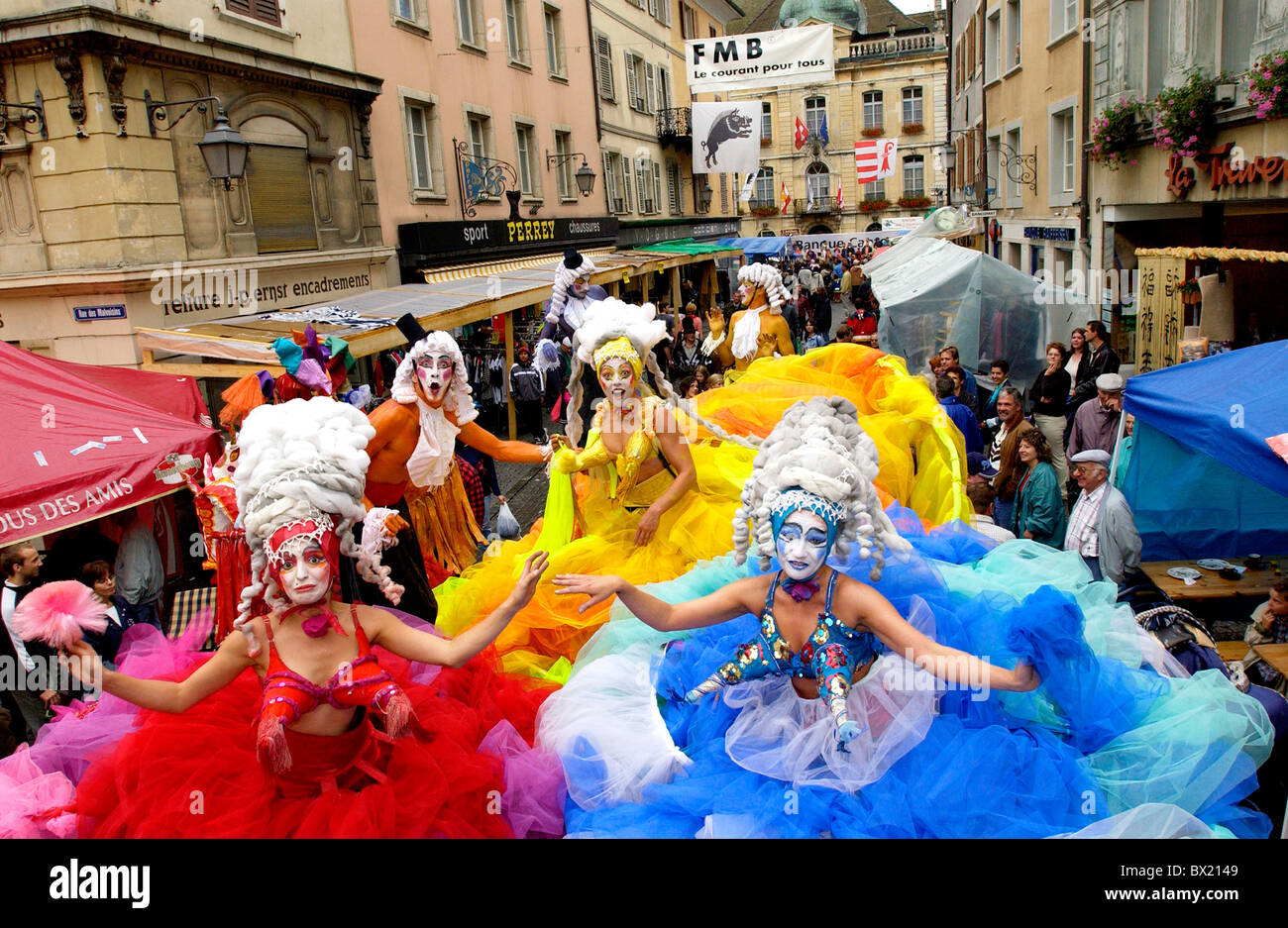 Braderie Canton Jura costumes dance dresses party different colors move no  model release party Porrentruy Stock Photo - Alamy