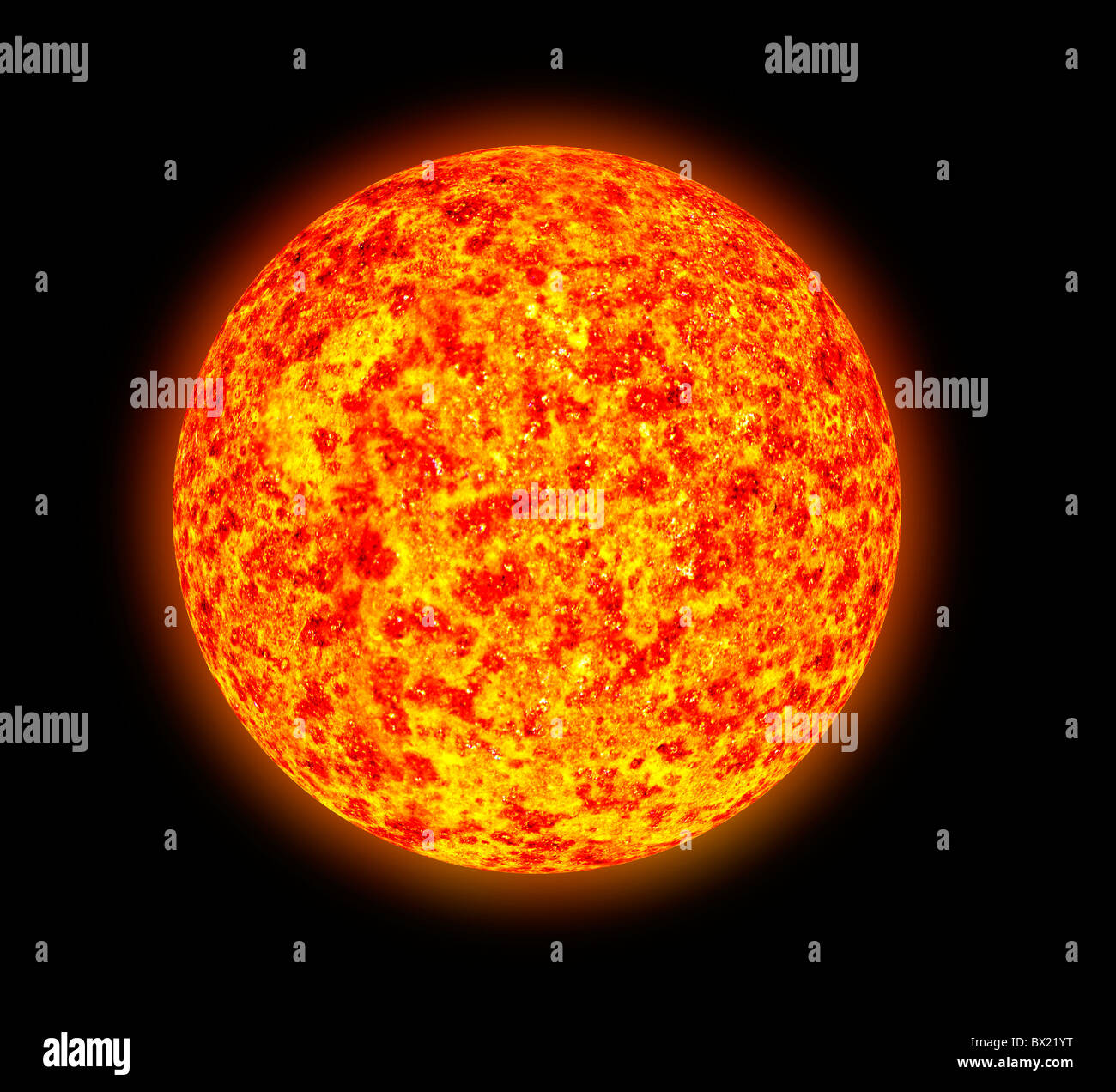 Illustration of sunspot activity as one might see it through a spectroscope Square Stock Photo