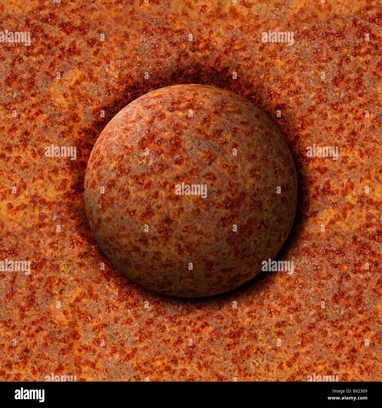 Closeup of rusted rivet bolt seamlessly tileable square Stock Photo