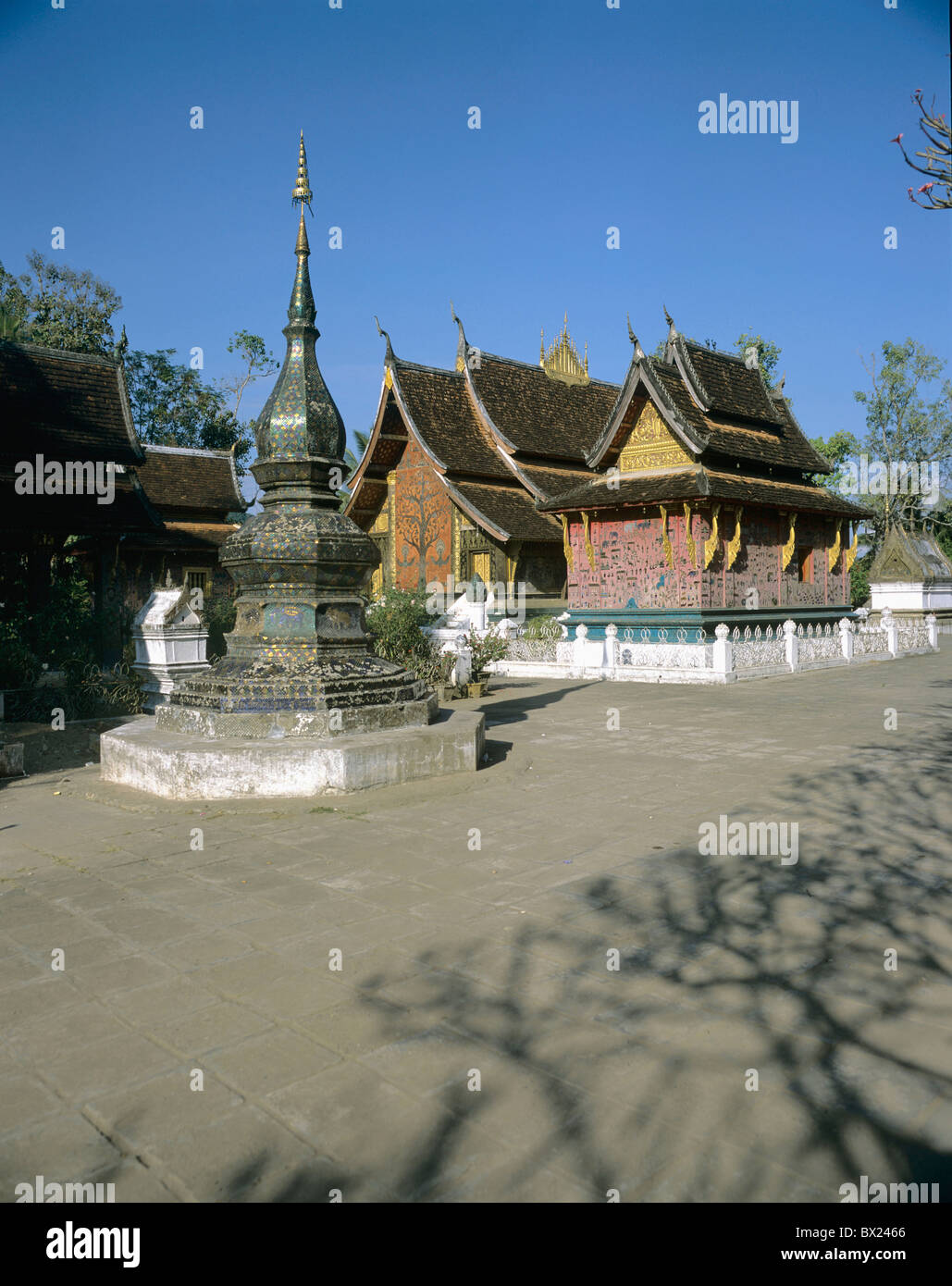 Laos Asia Luang Prabang royal residence building construction temple UNESCO world cultural heritage Stock Photo
