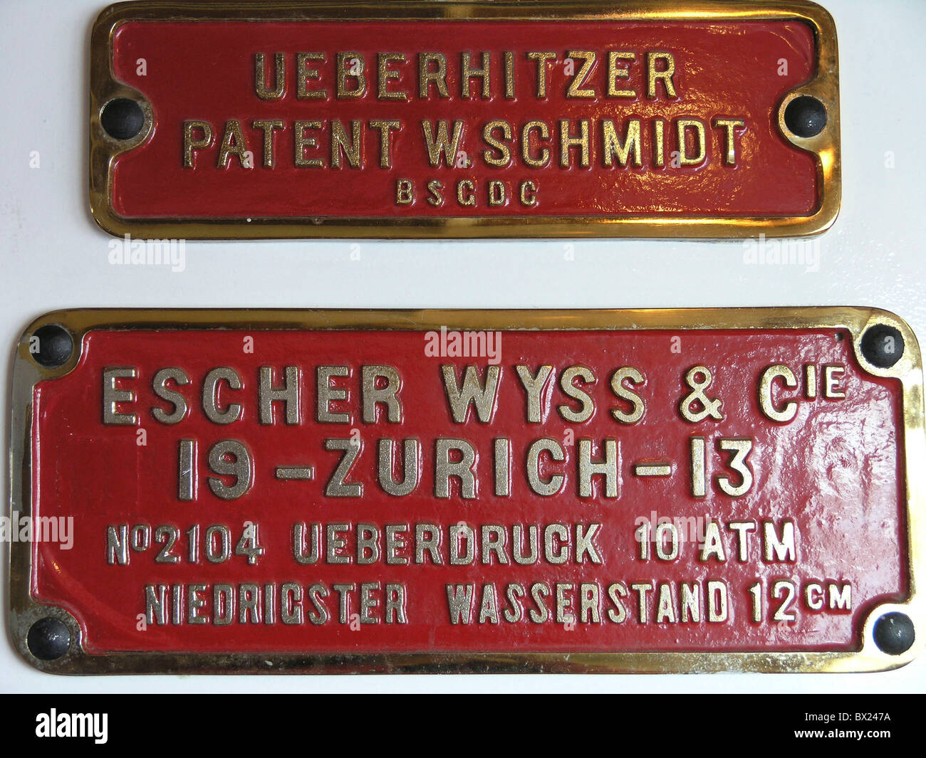 detail DS Hohentwiel Escher Wyss industry lake Lake of Constance machine nostalgia paddle steamer shield s Stock Photo